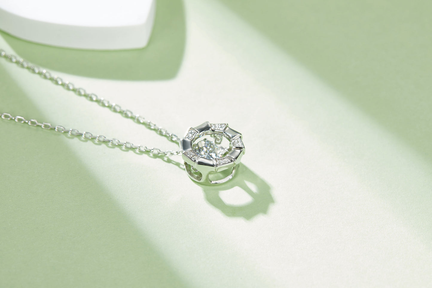 0.5 CTW Round Moissanite S925 Necklace plated