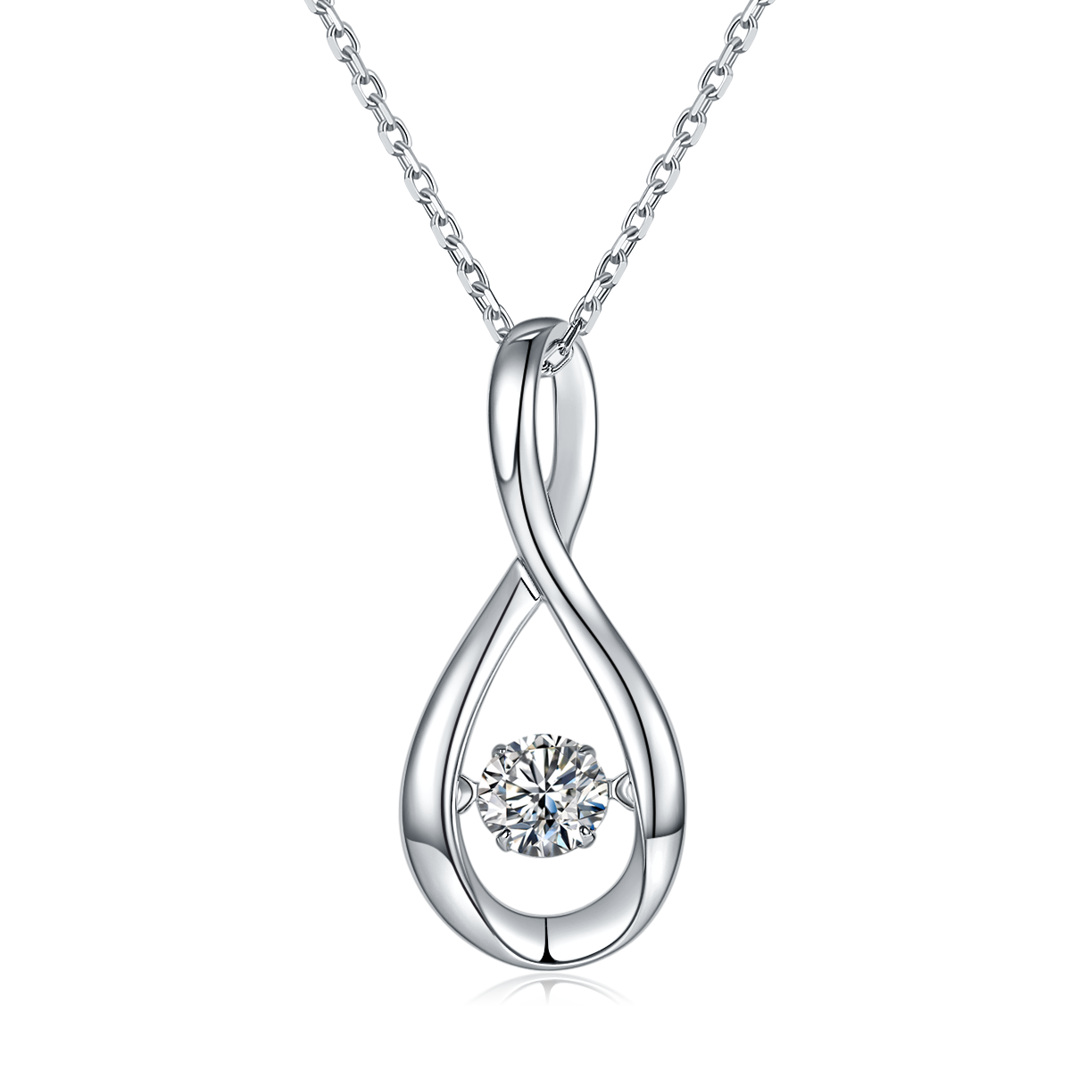 0.5 CTW Round Moissanite S925 Necklace plated