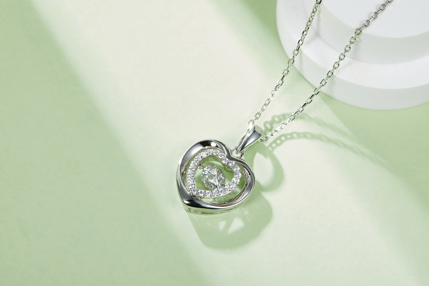 0.5 CTW Round Moissanite S925 Necklace plated