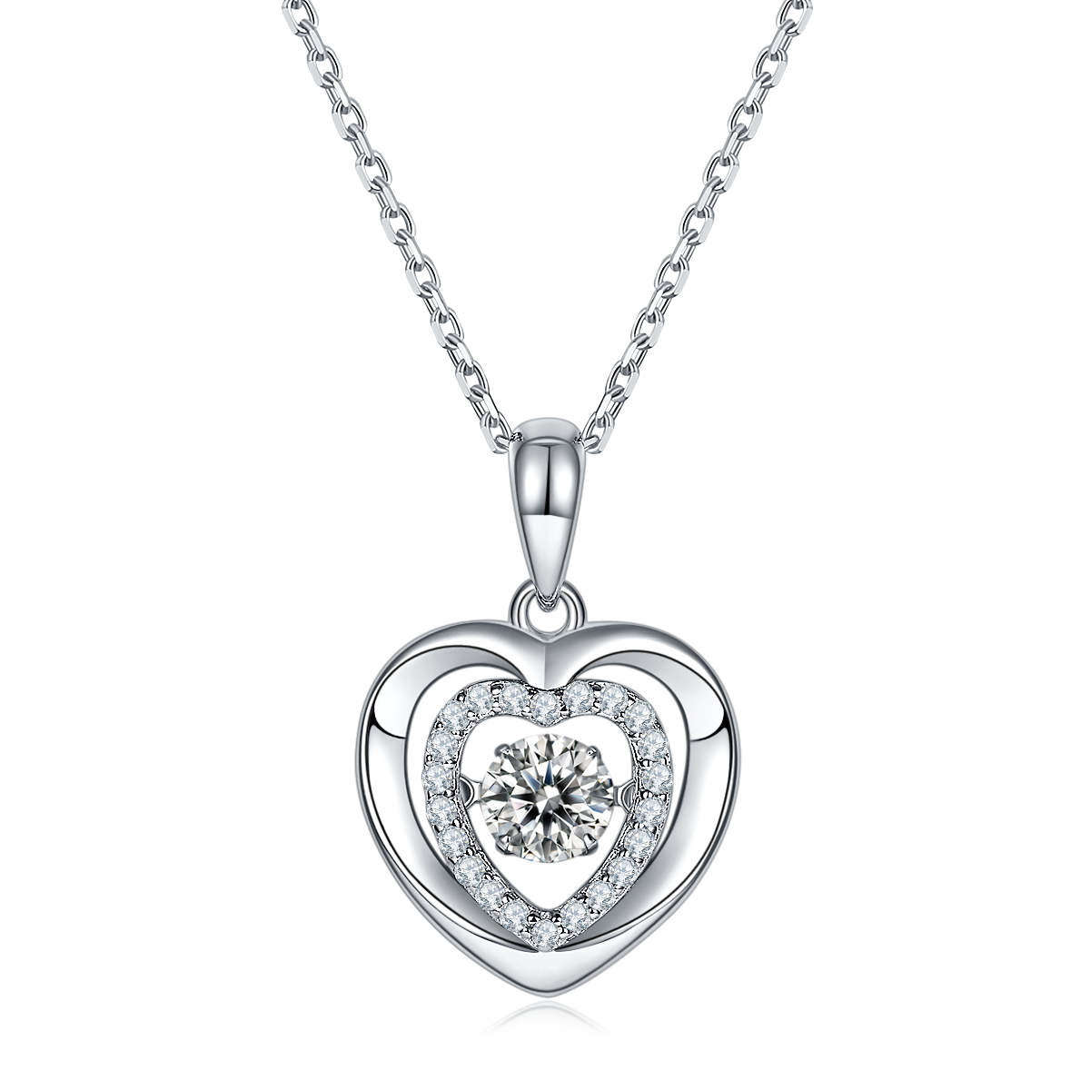 0.5 CTW Round Moissanite S925 Necklace plated