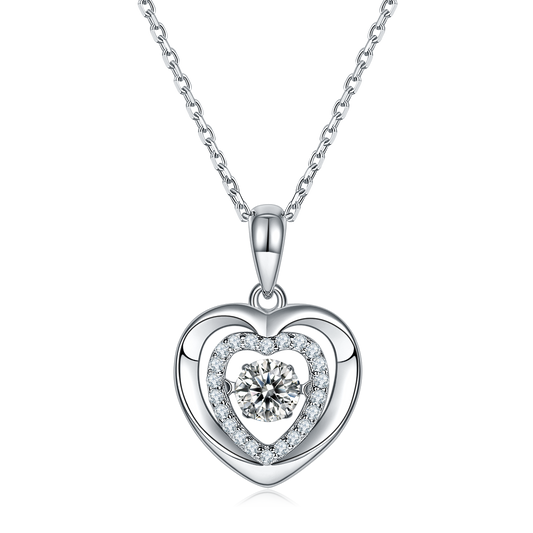 0.5 CTW Round Moissanite S925 Necklace plated