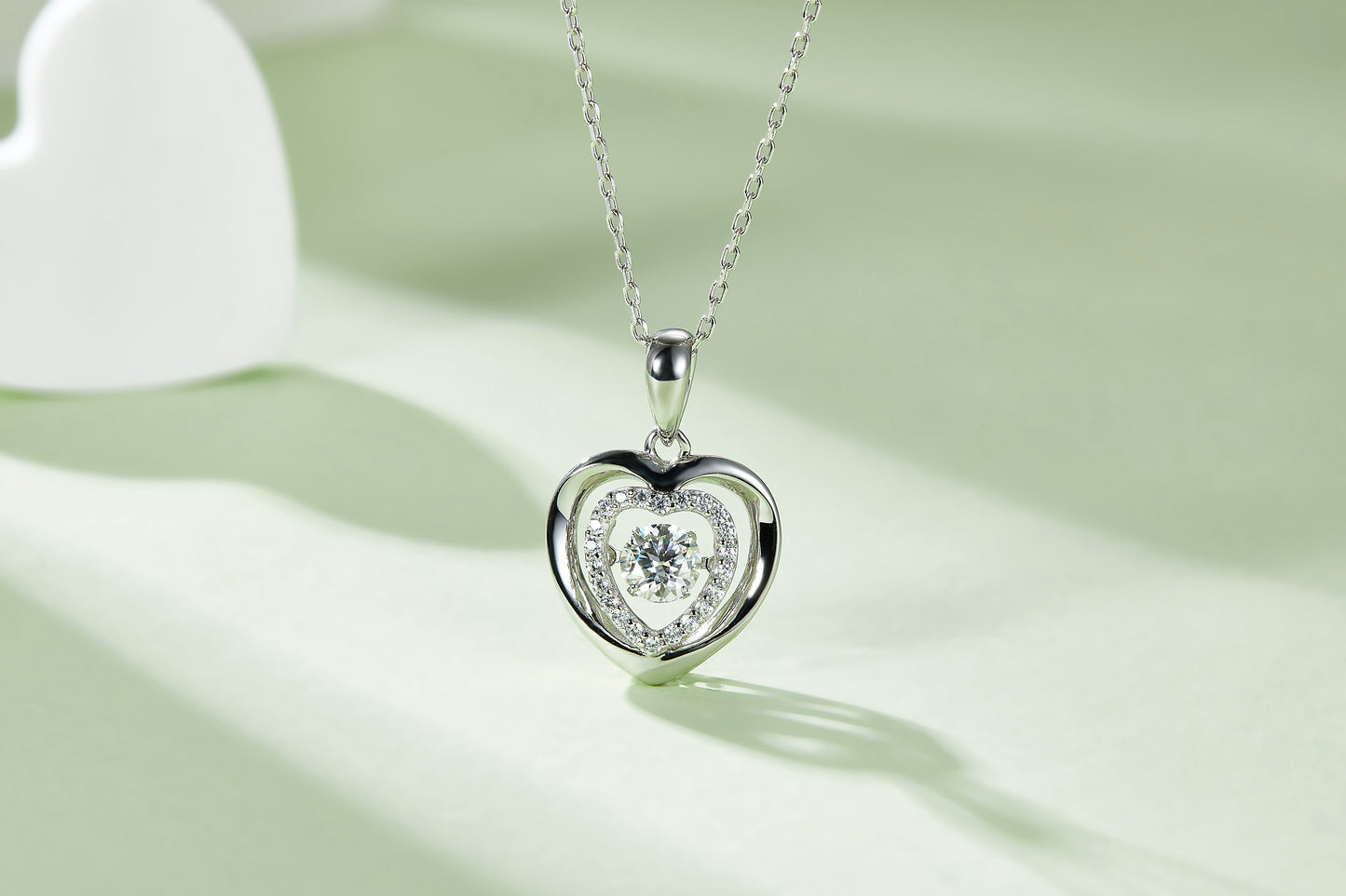 0.5 CTW Round Moissanite S925 Necklace plated