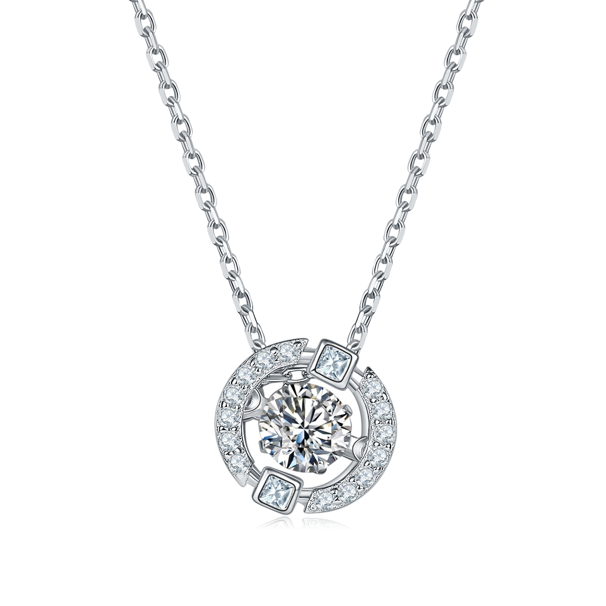 0.5 CTW Round Moissanite S925 Necklace plated