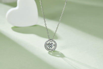 0.5 CTW Round Moissanite S925 Necklace plated