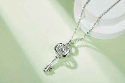 0.5 CTW Round Moissanite S925 Necklace plated