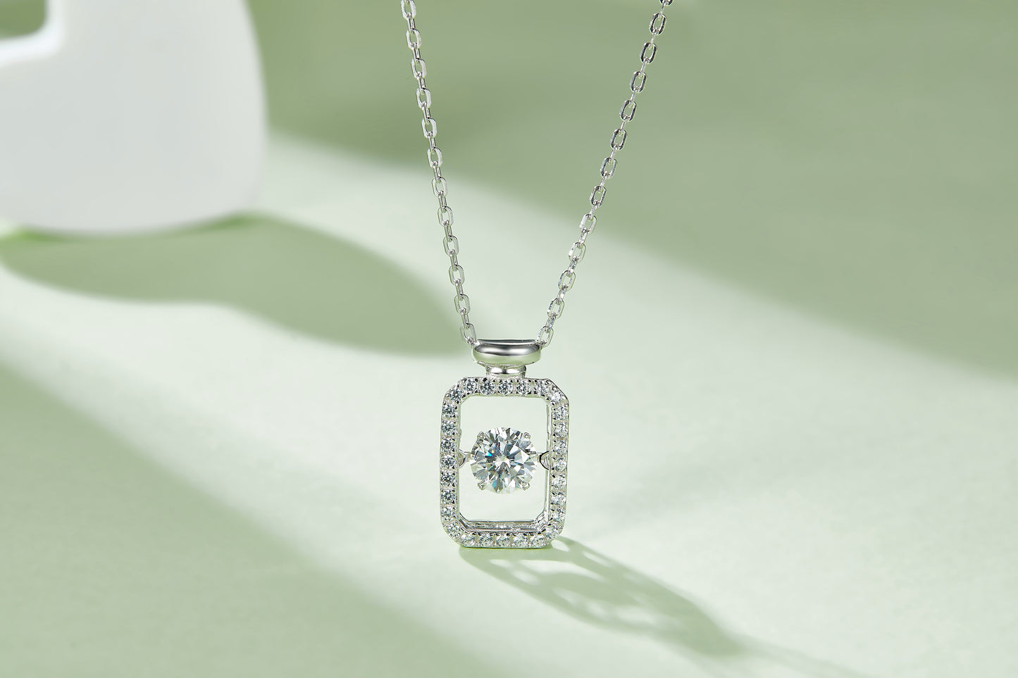 0.5 CTW Round Moissanite S925 Necklace plated