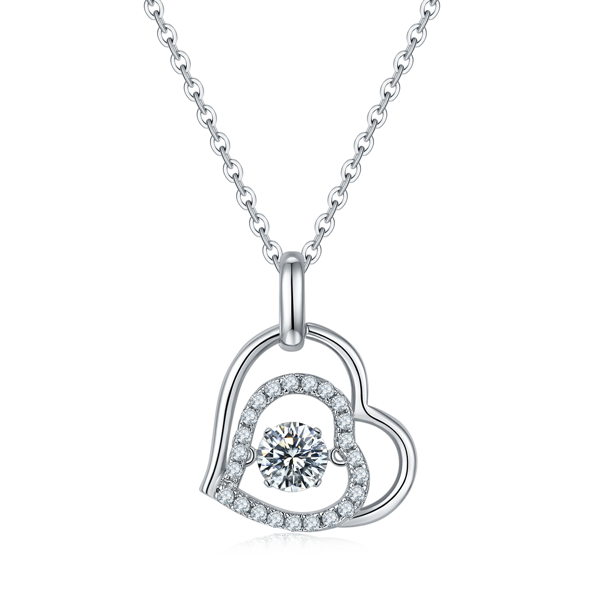 0.5 CTW Round Moissanite S925 Necklace plated