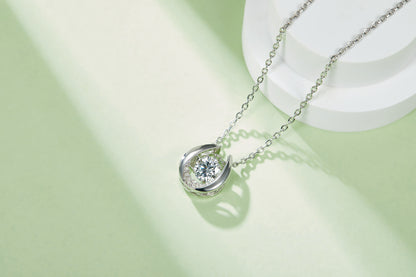 0.5 CTW Round Moissanite S925 Necklace plated