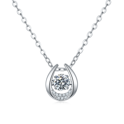 0.5 CTW Round Moissanite S925 Necklace plated