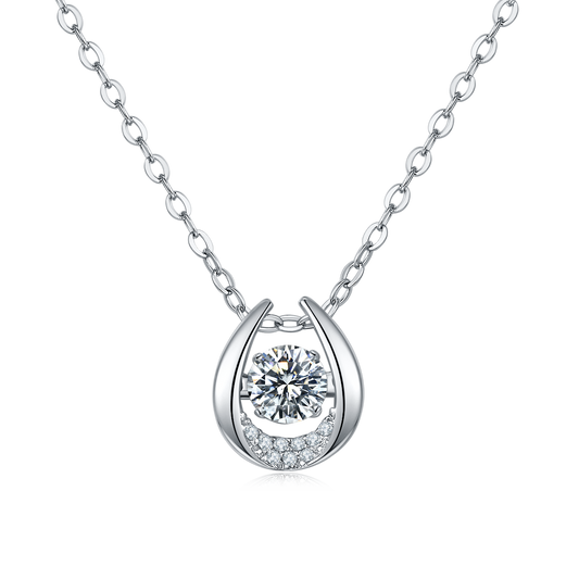 0.5 CTW Round Moissanite S925 Necklace plated