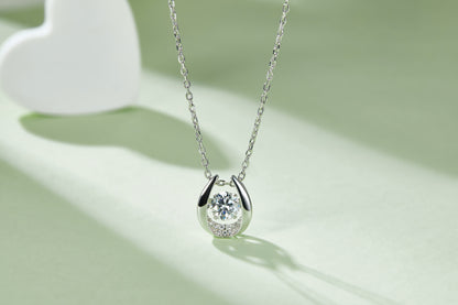 0.5 CTW Round Moissanite S925 Necklace plated