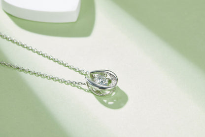 0.5 CTW Round Moissanite S925 Necklace plated