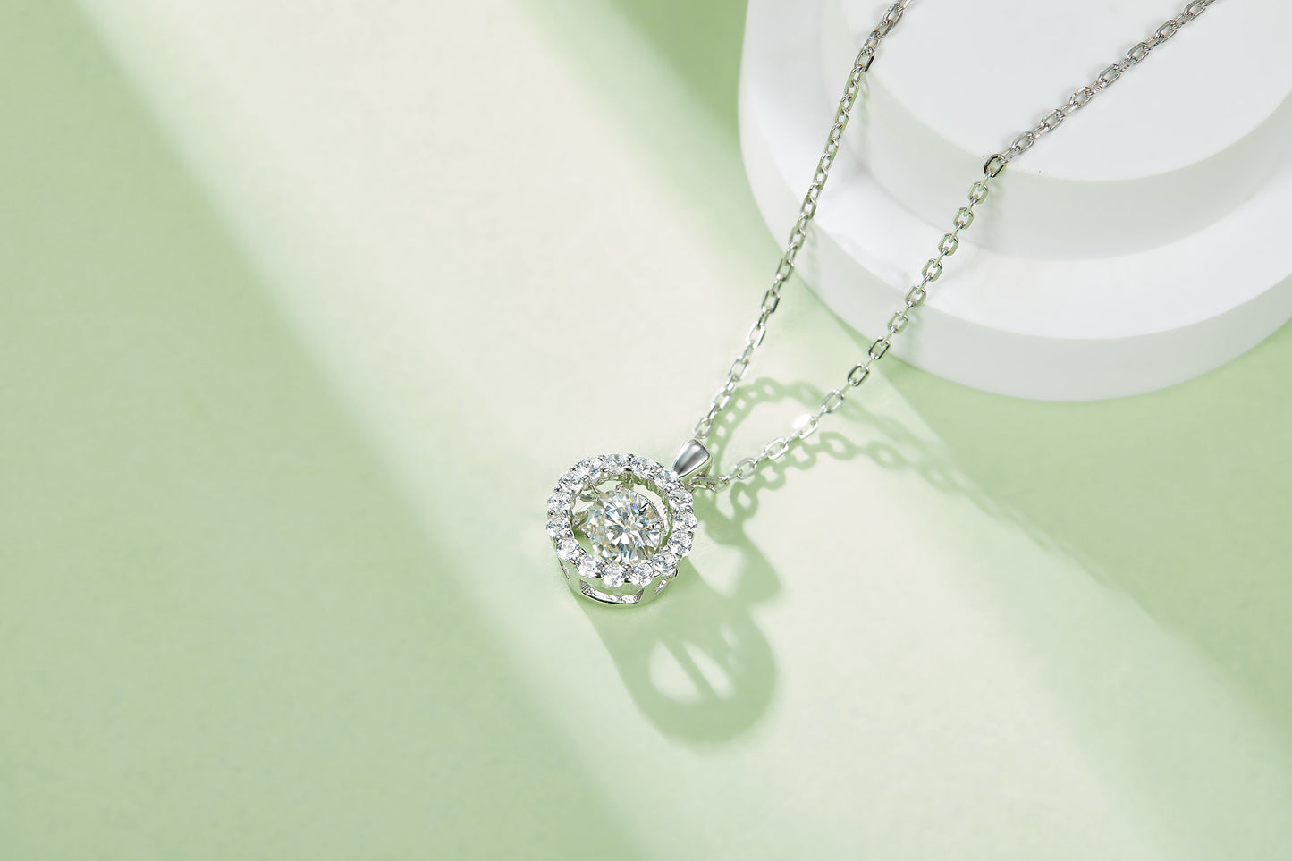 0.5 CTW Round Moissanite S925 Necklace plated