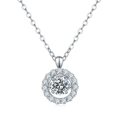 0.5 CTW Round Moissanite S925 Necklace plated