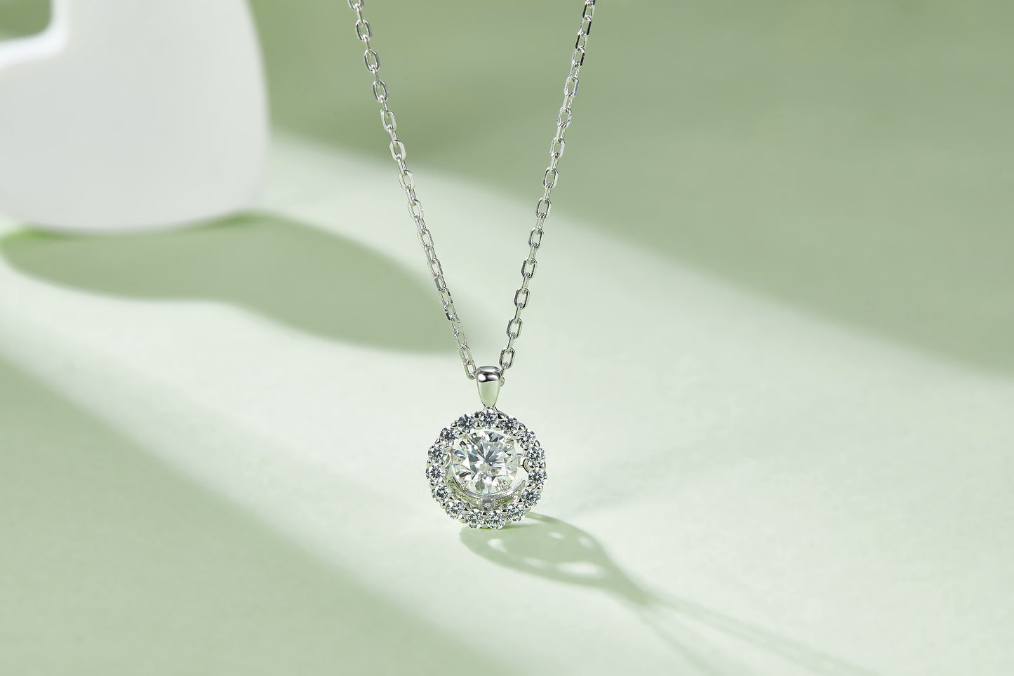 0.5 CTW Round Moissanite S925 Necklace plated