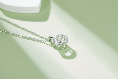 0.5 CTW Round Moissanite S925 Necklace plated