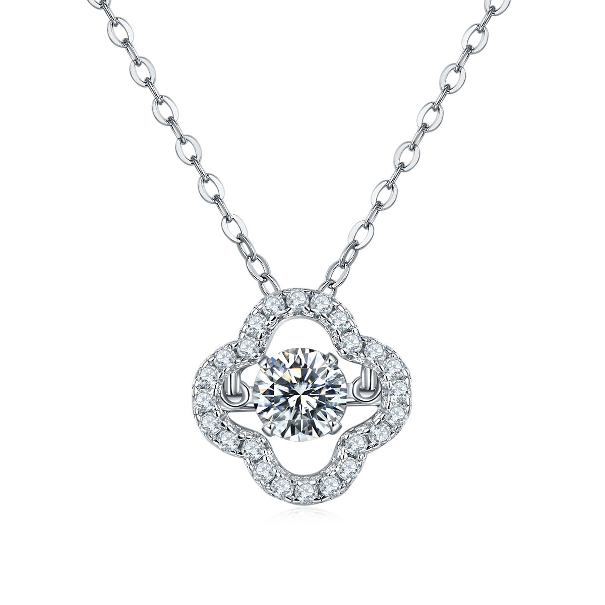 0.5 CTW Round Moissanite S925 Necklace plated