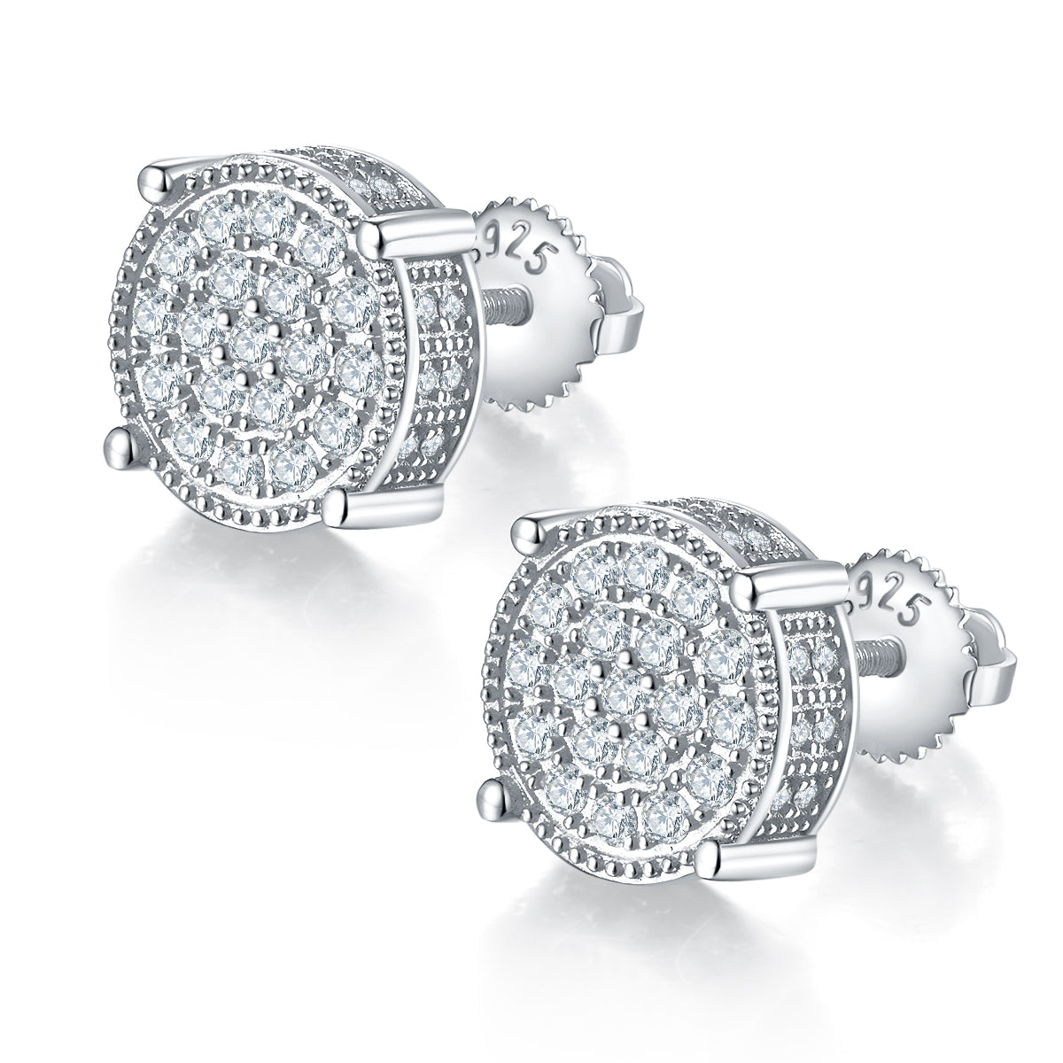 0.81 CTW Round Moissanite S925 Earrings plated