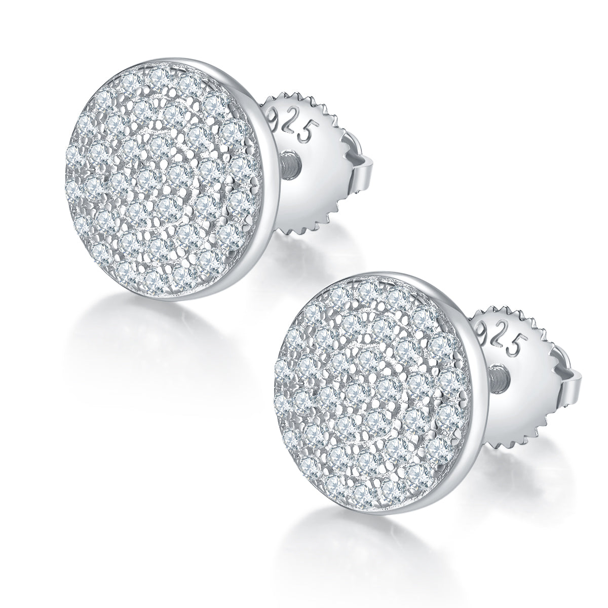 0.59 CTW Round Moissanite S925 Earrings plated