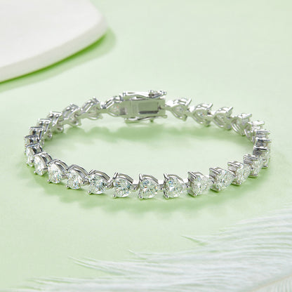 13.5 CTW Heart Moissanite S925 Bracelet plated