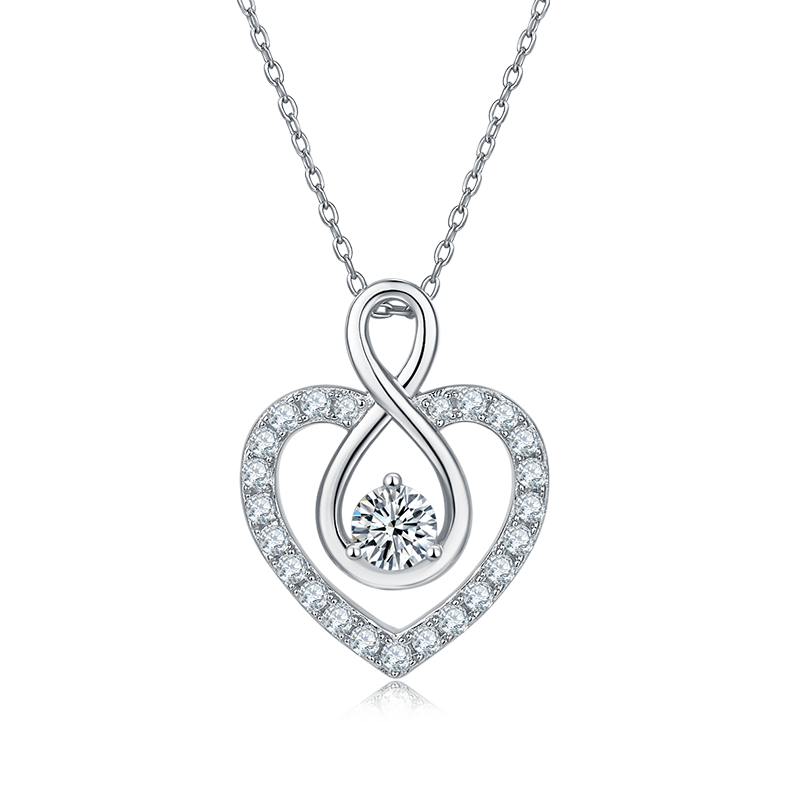 0.5 CTW Round Moissanite S925 Necklace plated