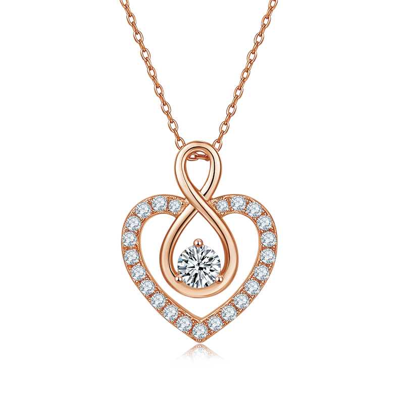 0.5 CTW Round Moissanite S925 Necklace plated