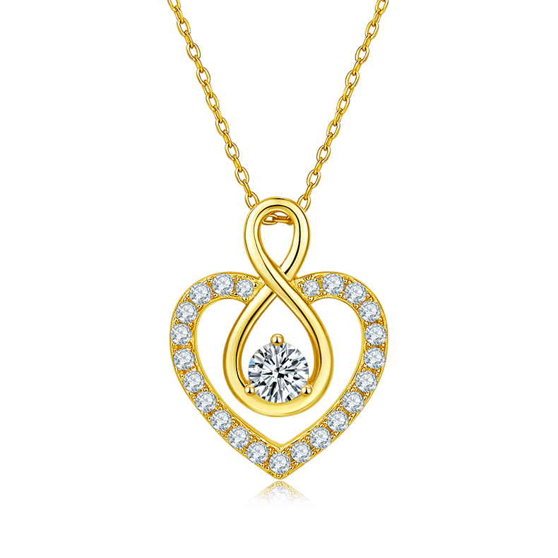 0.5 CTW Round Moissanite S925 Necklace plated