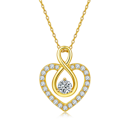 0.5 CTW Round Moissanite S925 Necklace plated