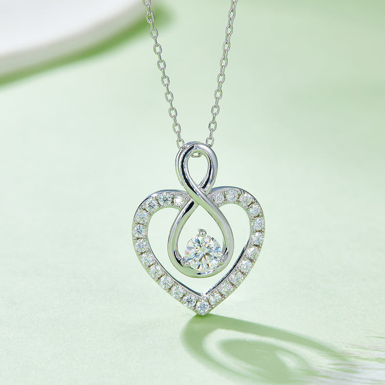 0.5 CTW Round Moissanite S925 Necklace plated