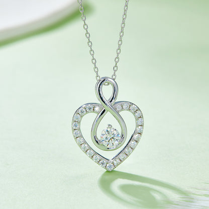 0.5 CTW Round Moissanite S925 Necklace plated