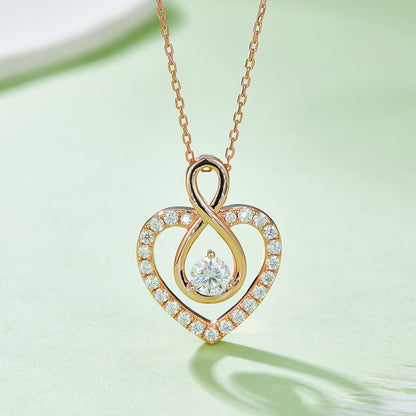 0.5 CTW Round Moissanite S925 Necklace plated