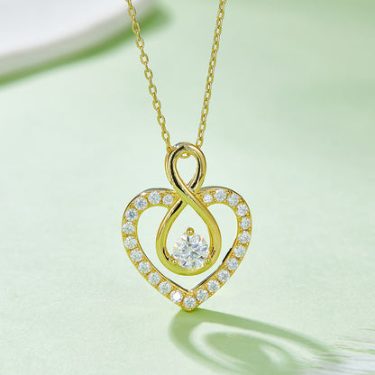 0.5 CTW Round Moissanite S925 Necklace plated