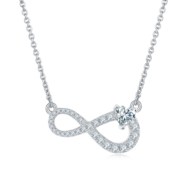 0.5 CTW Round Moissanite S925 Necklace plated