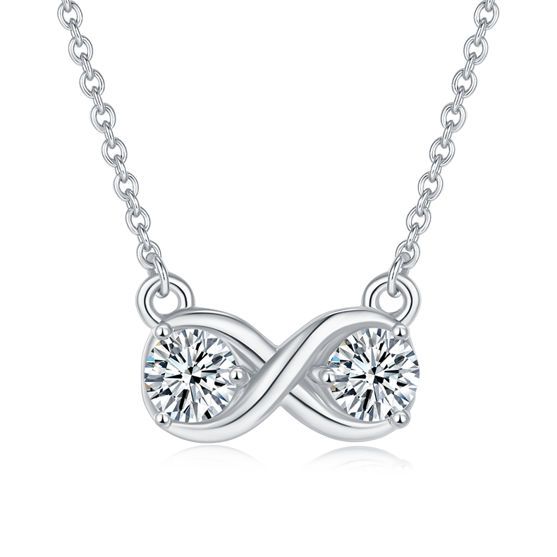 0.5 CTW Round Moissanite S925 Necklace plated