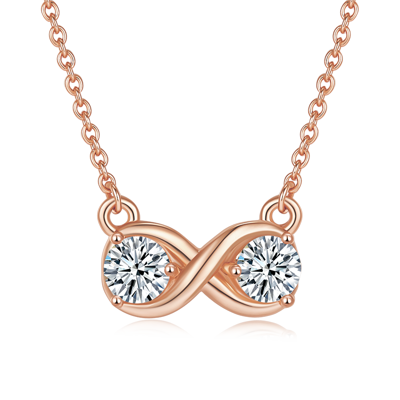 0.5 CTW Round Moissanite S925 Necklace plated