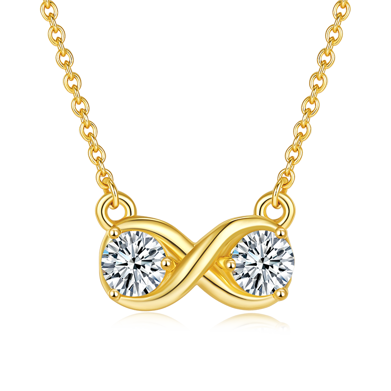 0.5 CTW Round Moissanite S925 Necklace plated