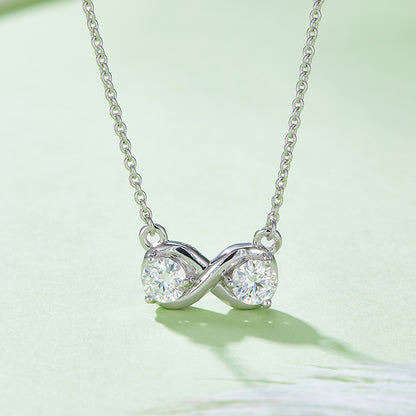 0.5 CTW Round Moissanite S925 Necklace plated