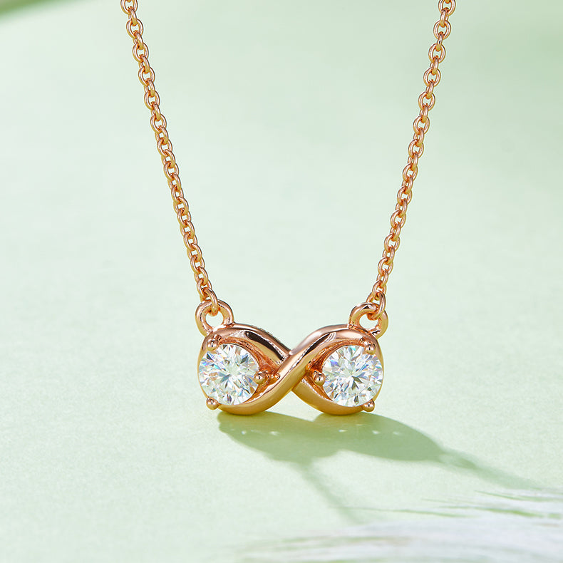 0.5 CTW Round Moissanite S925 Necklace plated