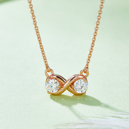 0.5 CTW Round Moissanite S925 Necklace plated