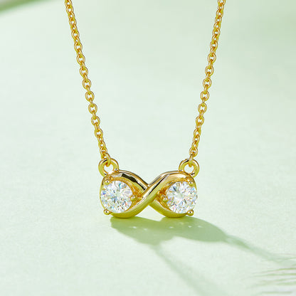 0.5 CTW Round Moissanite S925 Necklace plated