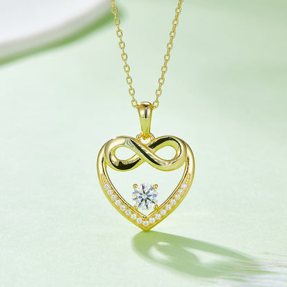 0.5 CTW Round Moissanite S925 Necklace plated