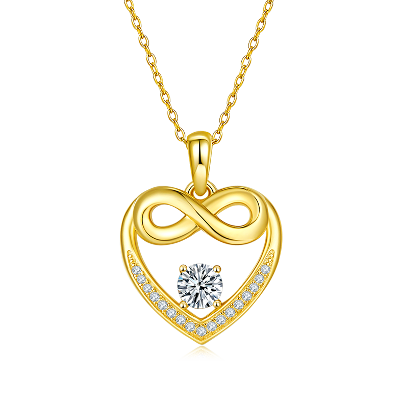 0.5 CTW Round Moissanite S925 Necklace plated