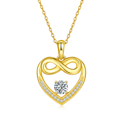 0.5 CTW Round Moissanite S925 Necklace plated