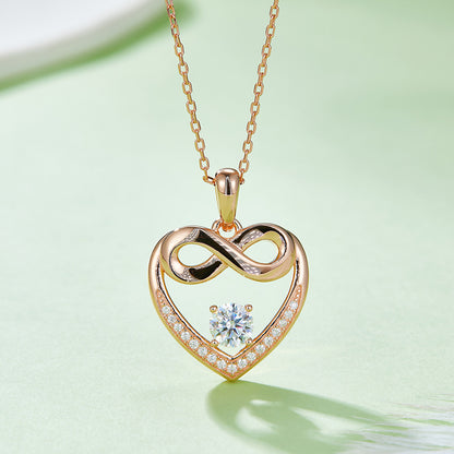 0.5 CTW Round Moissanite S925 Necklace plated