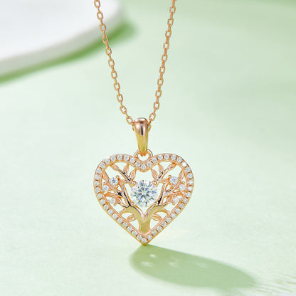 0.5 CTW Round Moissanite S925 Necklace plated