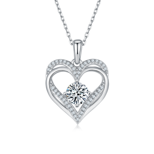 1 CTW Round Moissanite S925 Necklace plated