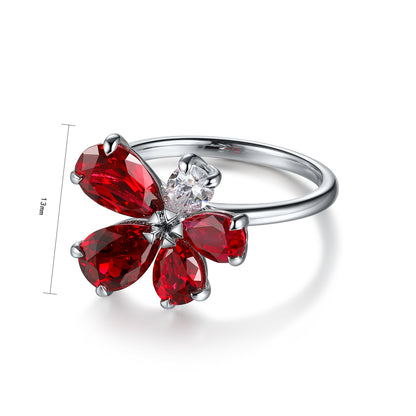 3 CTW Pear Lab Grown Ruby S925 Ring plated