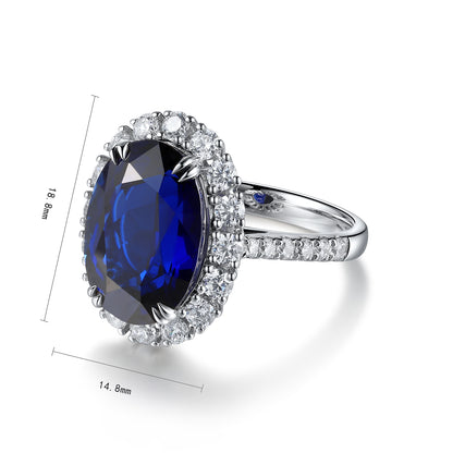 8.5 CTW Oval Lab Grown Sapphire S925 Ring plated