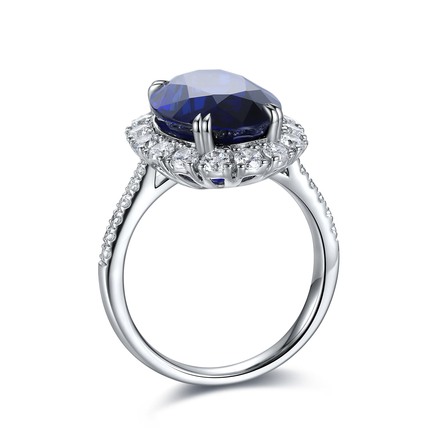 8.5 CTW Oval Lab Grown Sapphire S925 Ring plated