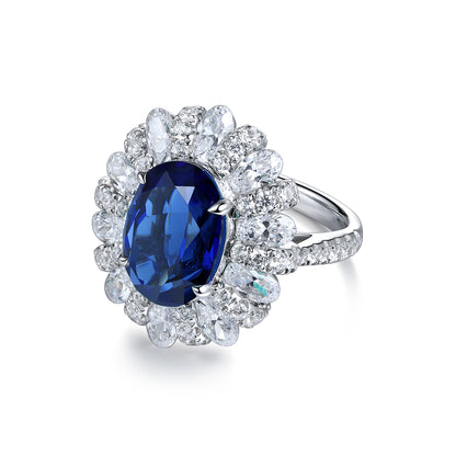 6.2 CTW Oval Lab Grown Sapphire S925 Ring plated